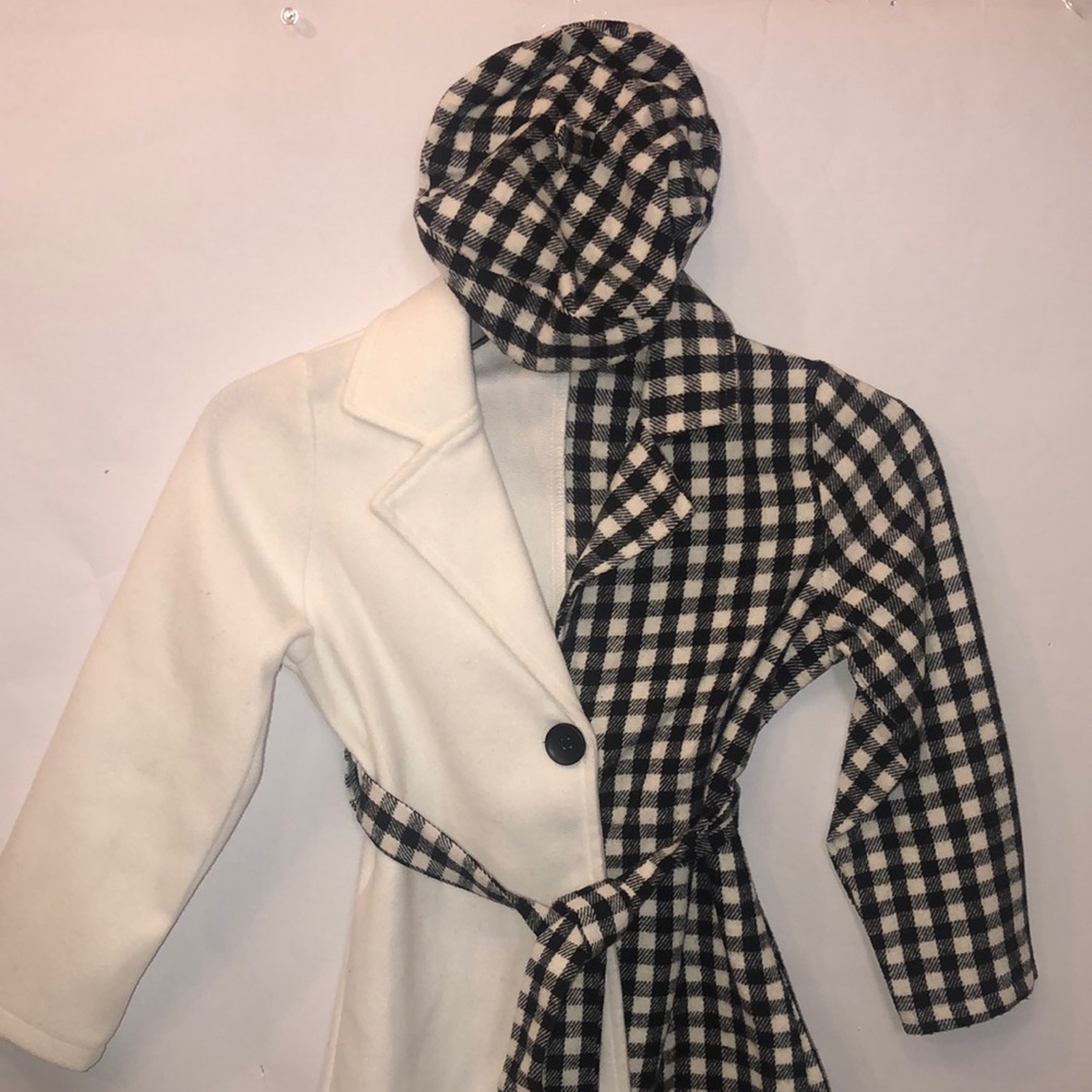 Checker Board B/W Coat